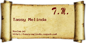 Tassy Melinda névjegykártya